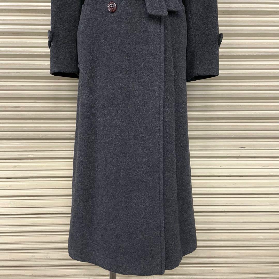 伊製 マックス&コー アンゴラ混 チェスターコート Aライン ダブル ベルト付