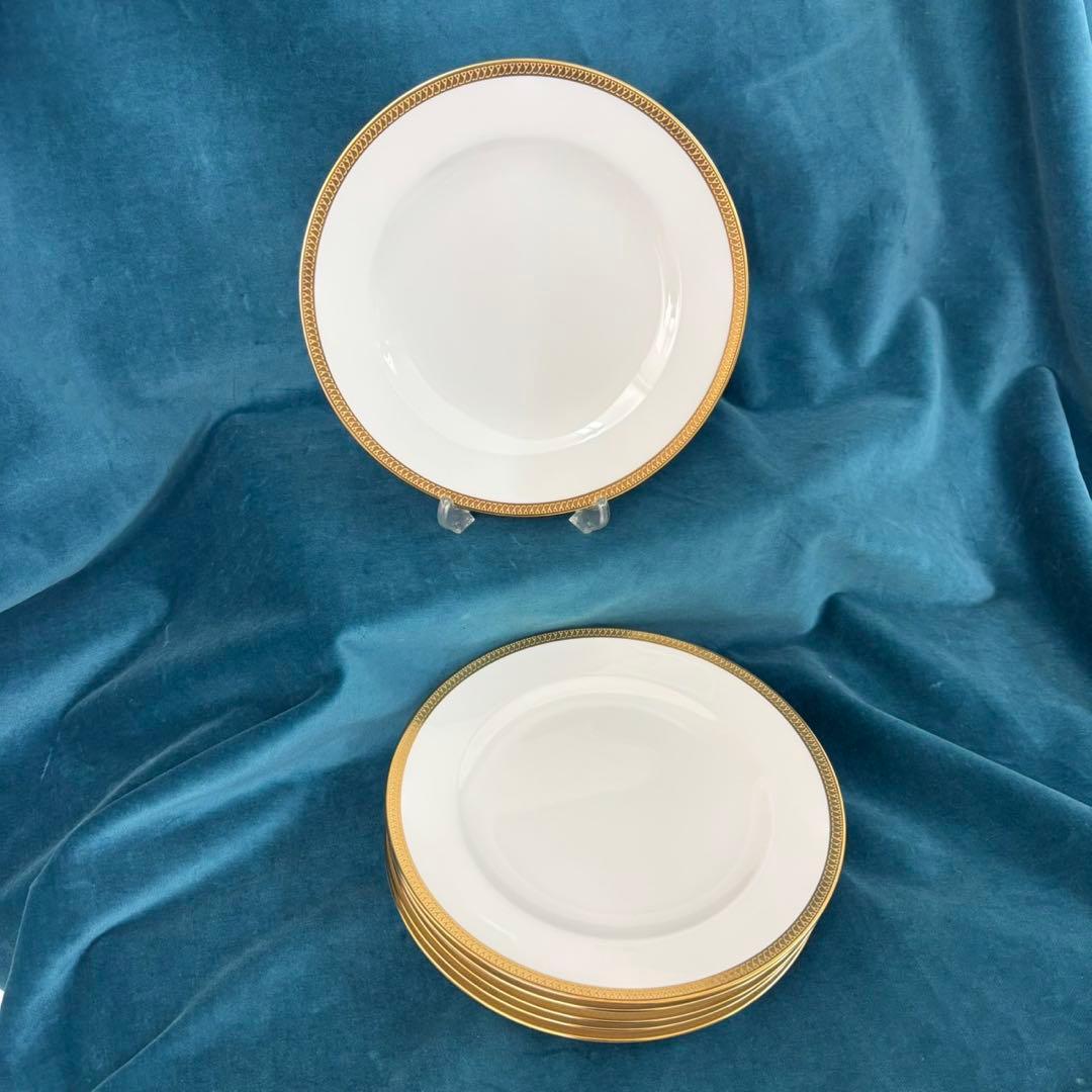 極美品‼︎大倉陶園　片葉金蝕プレート6枚セット　箱付き未使用　希少