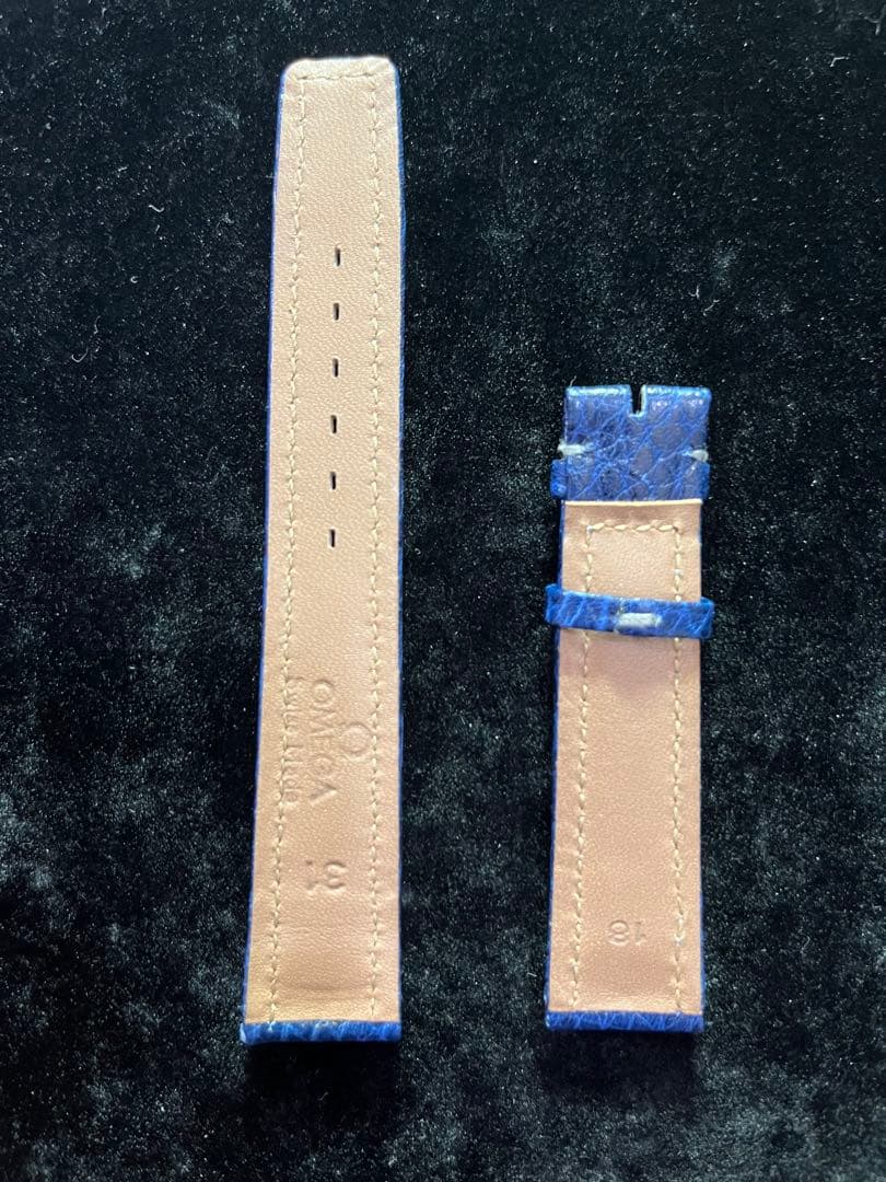 オメガ　カーフストラップ　ブルー