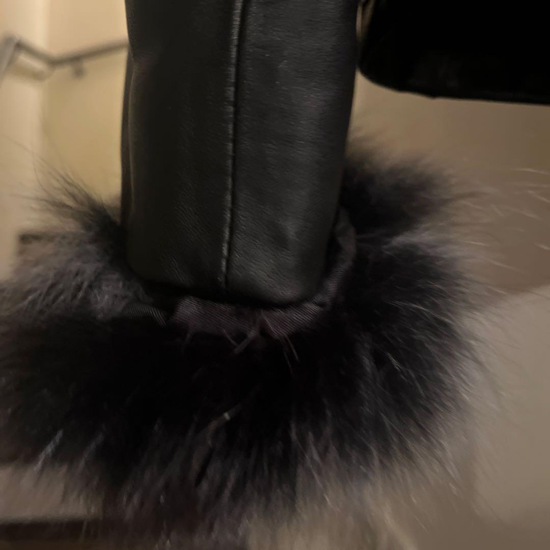 BALM AN ラムスキンレザージャケット❤️ブルーフォックスファー