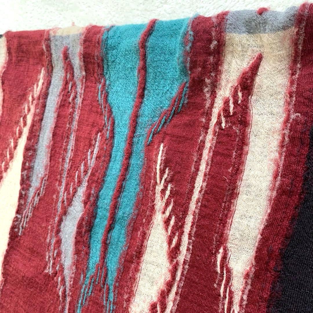 KAPITAL キャピタル　縮絨ウールストール　大判　マフラー　ワインレッド