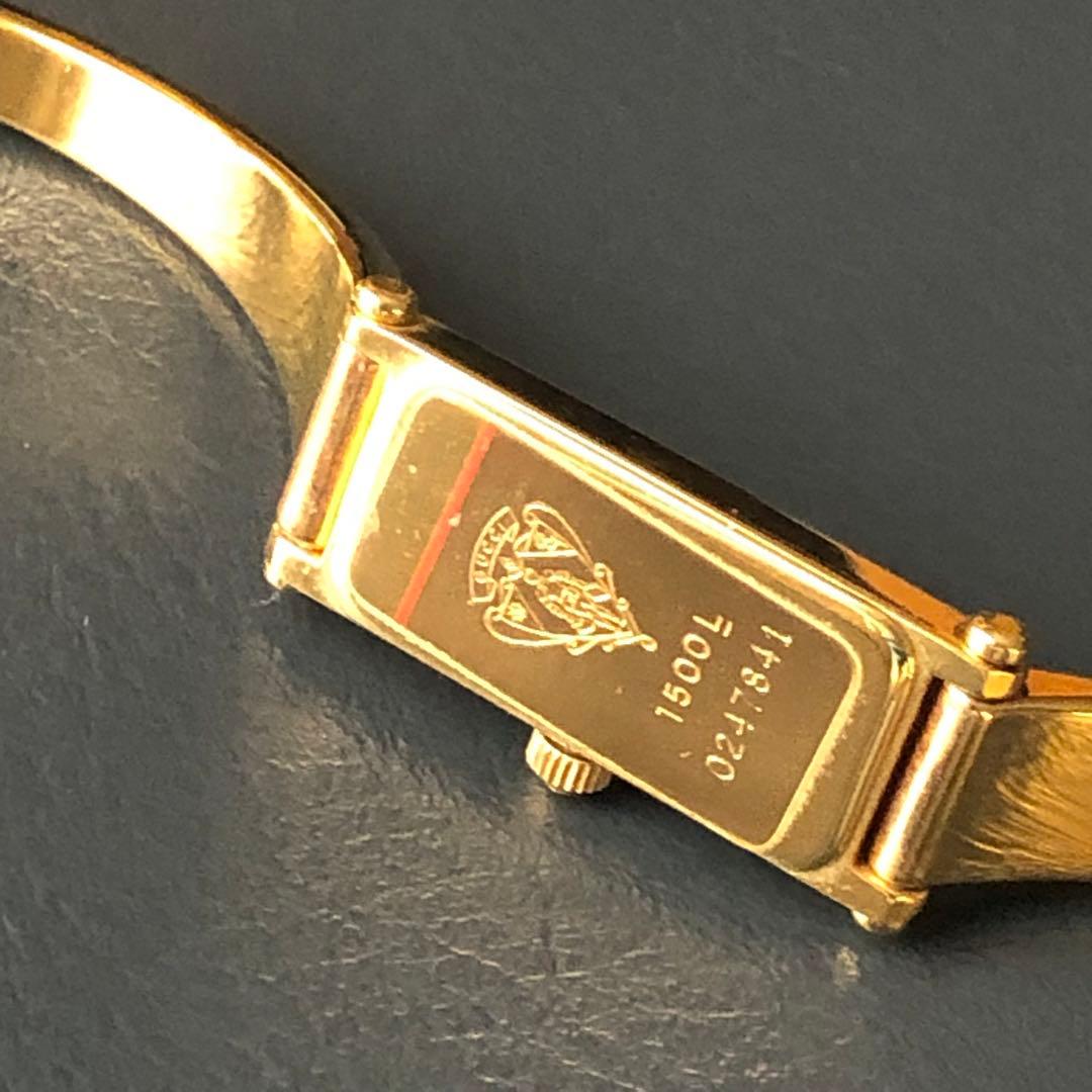 GUCCI 1500L バングル時計 黒文字盤 ゴールド
