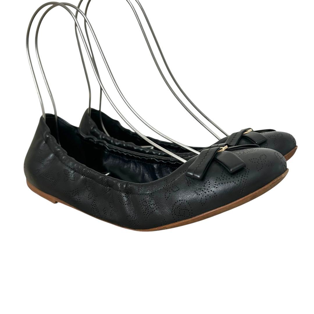 美品 ルイヴィトン フラットシューズ マヒナ 黒 24cm 37