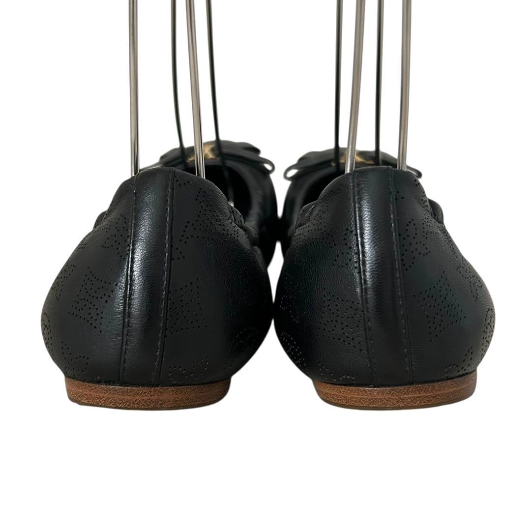 美品 ルイヴィトン フラットシューズ マヒナ 黒 24cm 37