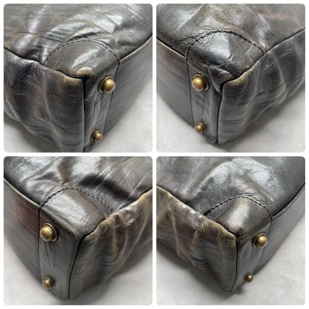 オロビアンコ 本革 2WAY ボストンバッグ 大容量 黒 イタリア製