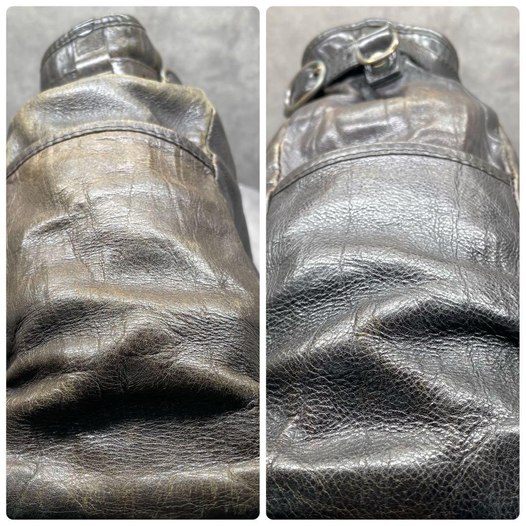 オロビアンコ 本革 2WAY ボストンバッグ 大容量 黒 イタリア製