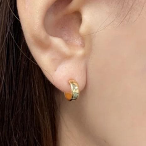 18金【4×10mm 甲丸フープピアス 】イエローゴールド K18刻印入 新品！