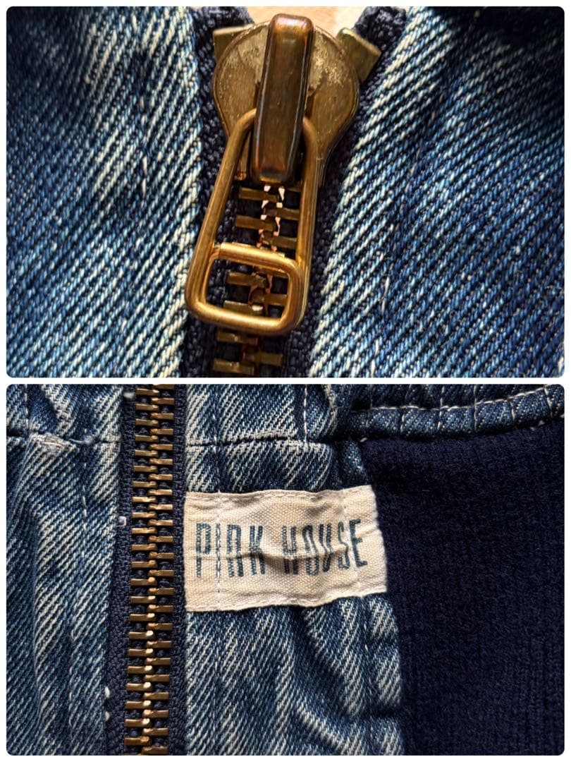 【美品】ピンクハウス デニムフライトジャケット デカロゴ フリル