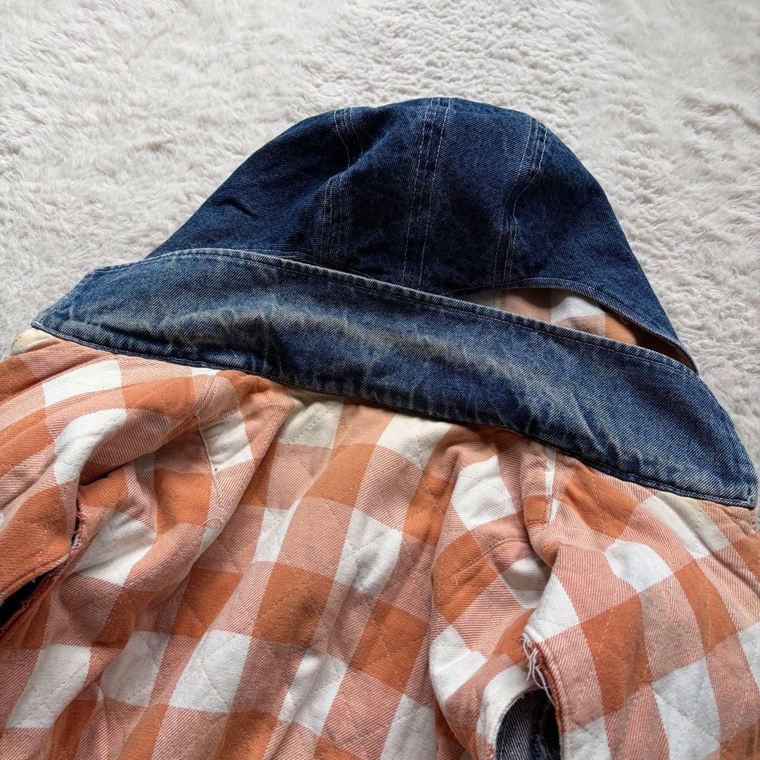 【美品】ピンクハウス デニムフライトジャケット デカロゴ フリル