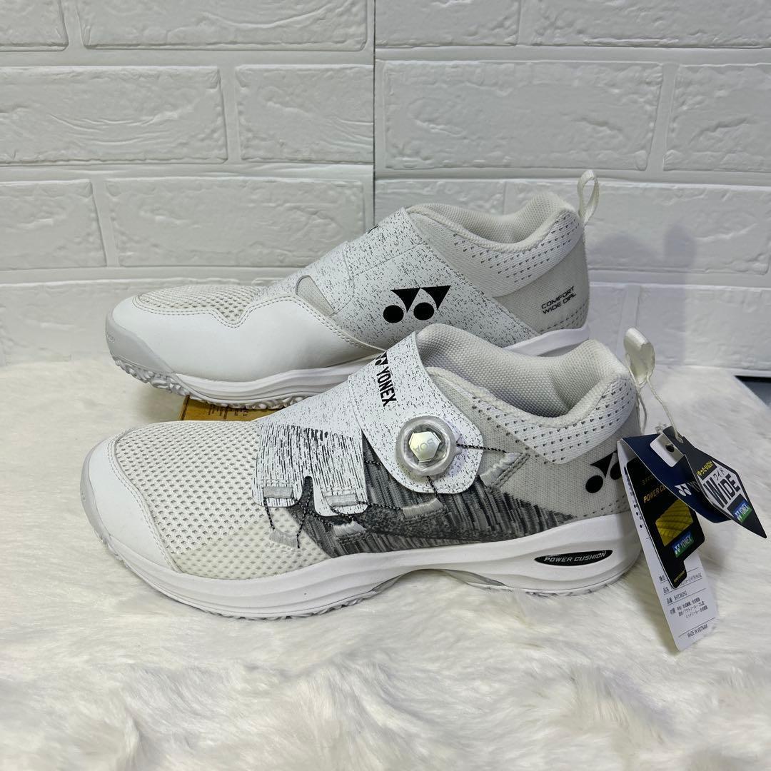 【新品未使用】　ヨネックス　テニスシューズ　パワークッション　ボア　BOA 白