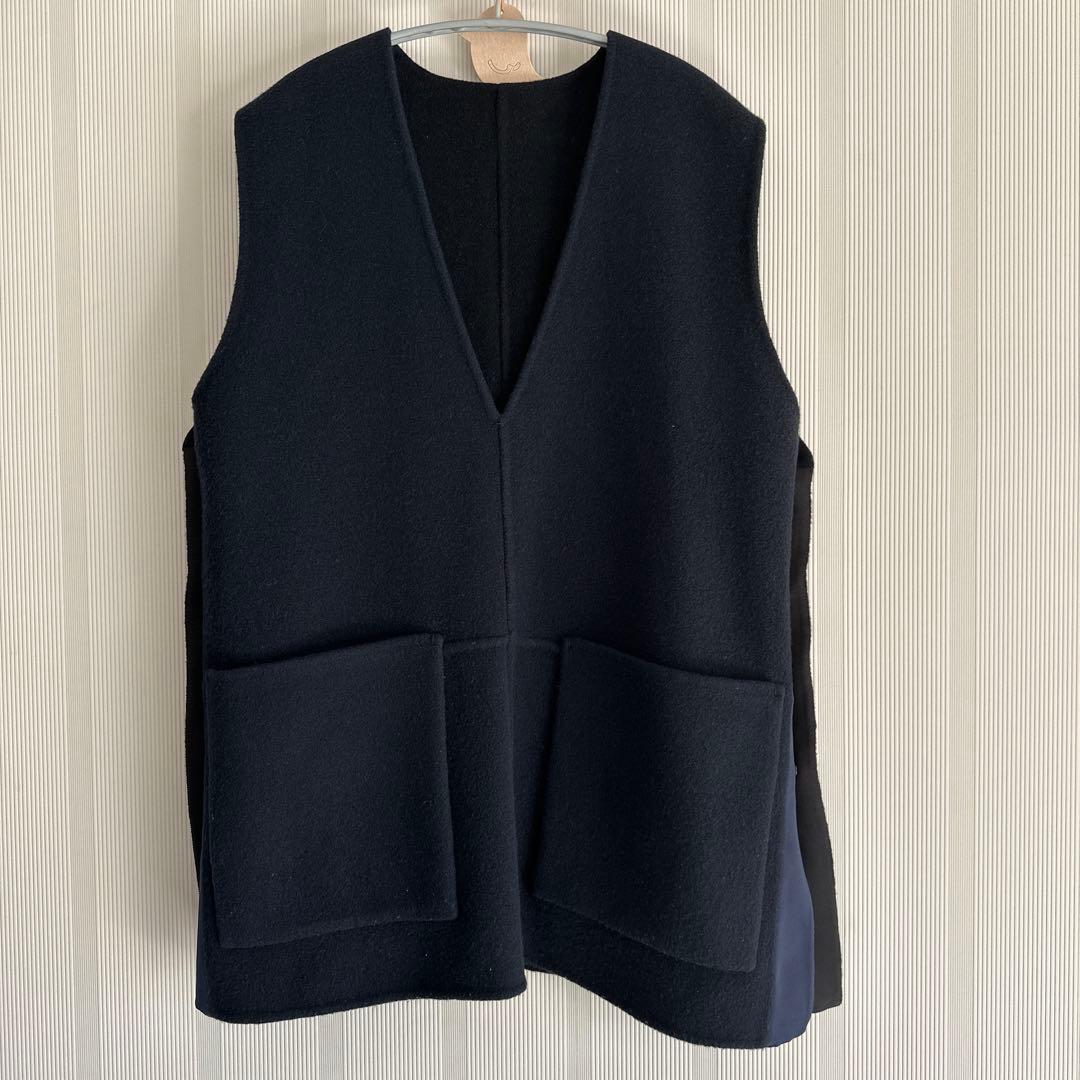 k*i様 ohga オーガ ウールベスト ブラック OHGA フリーサイズ 黒色