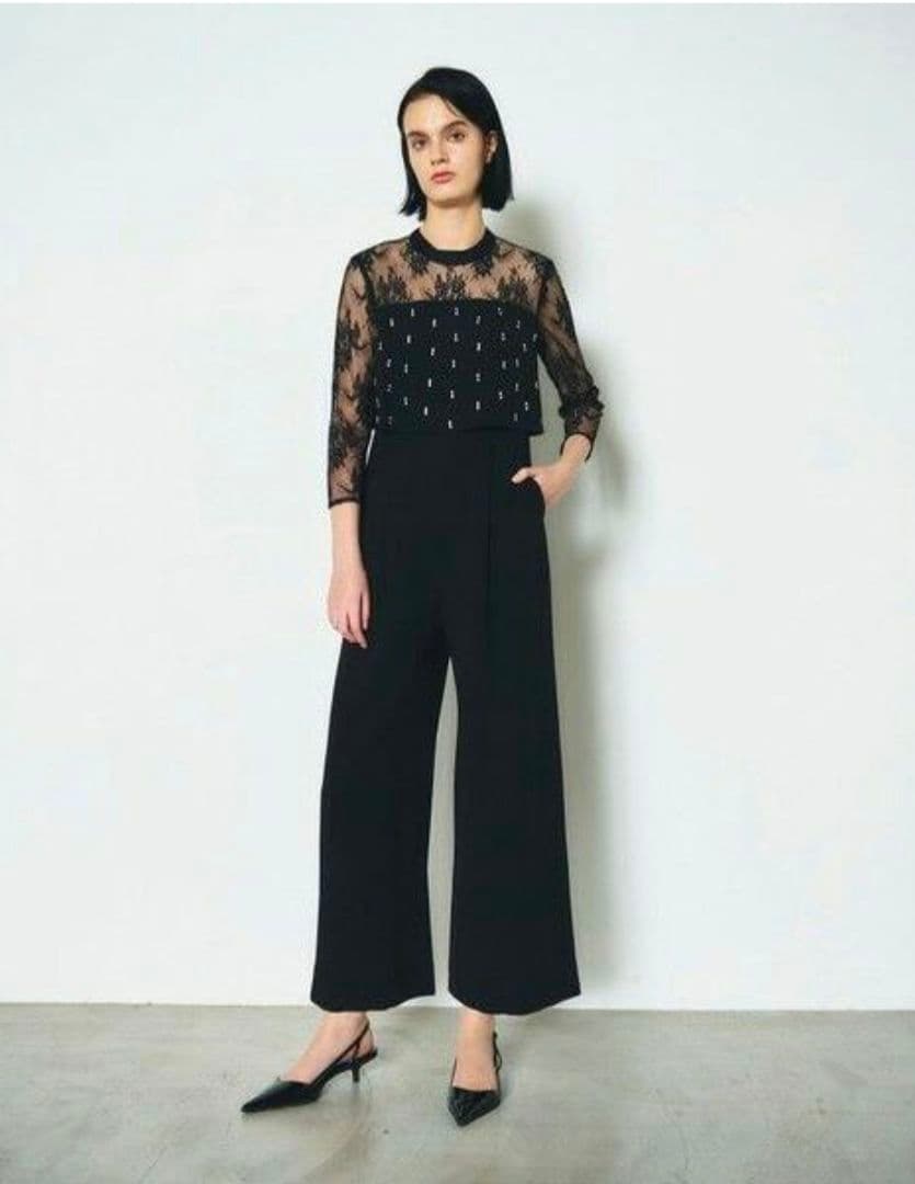 グレースコンチネンタル　ダイアグラム　刺繍ワイドサロペット