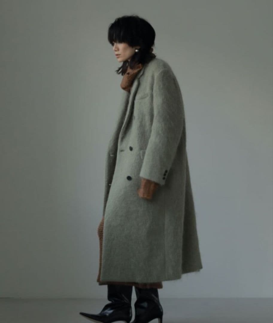 美品・ETRE TOKYO エトレトウキョウ ウールシャギーチェスターコート