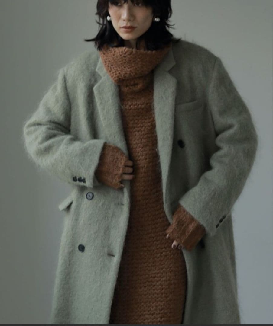 美品・ETRE TOKYO エトレトウキョウ ウールシャギーチェスターコート