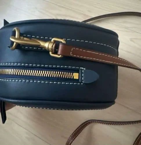 Tory Burchモノグラム 円形ショルダーバッグ ネイビー