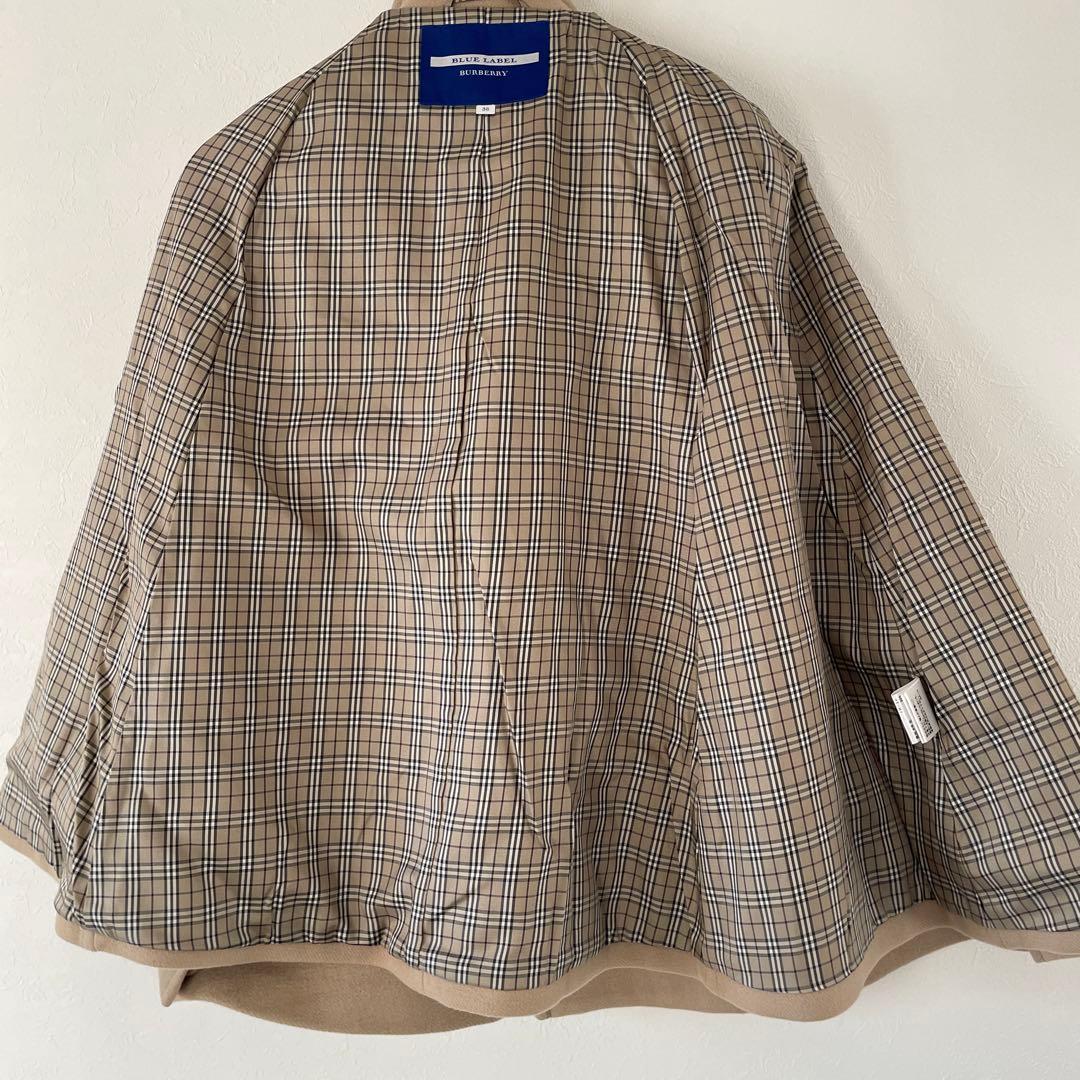 ✨ 【BURBERRY】バーバリー ウール ケープ風ショートコート（キャメル)