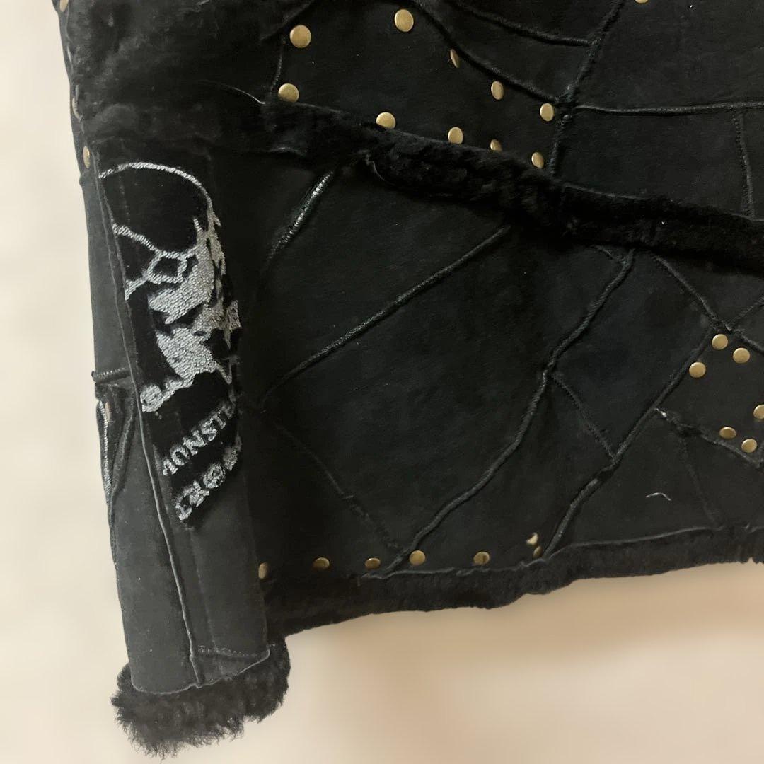 d*7様 Hn+DIE ファー付きブラックベスト 羊毛　hnaoto