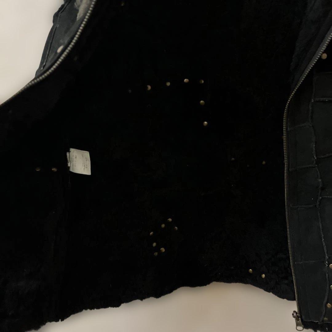 d*7様 Hn+DIE ファー付きブラックベスト 羊毛　hnaoto