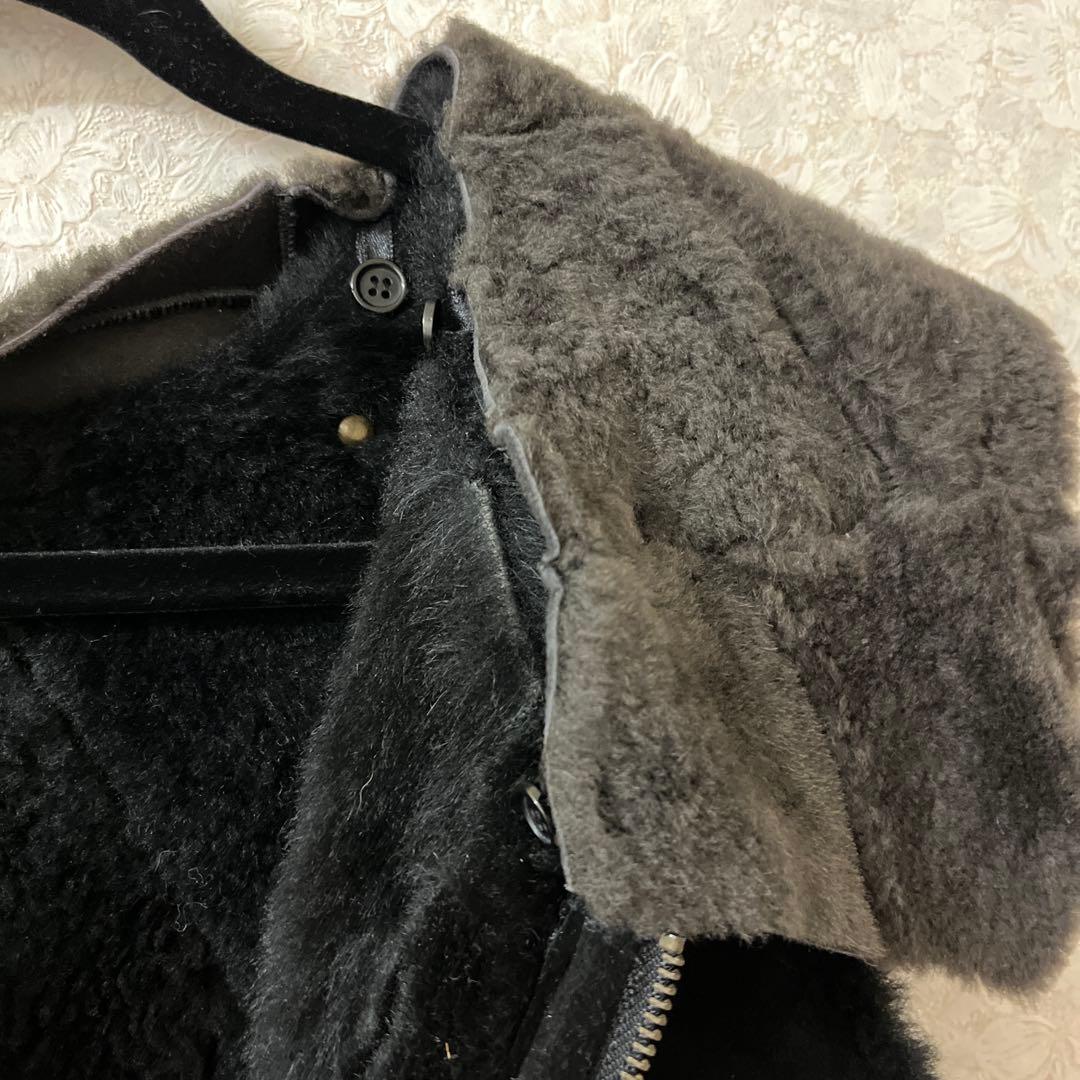 d*7様 Hn+DIE ファー付きブラックベスト 羊毛　hnaoto