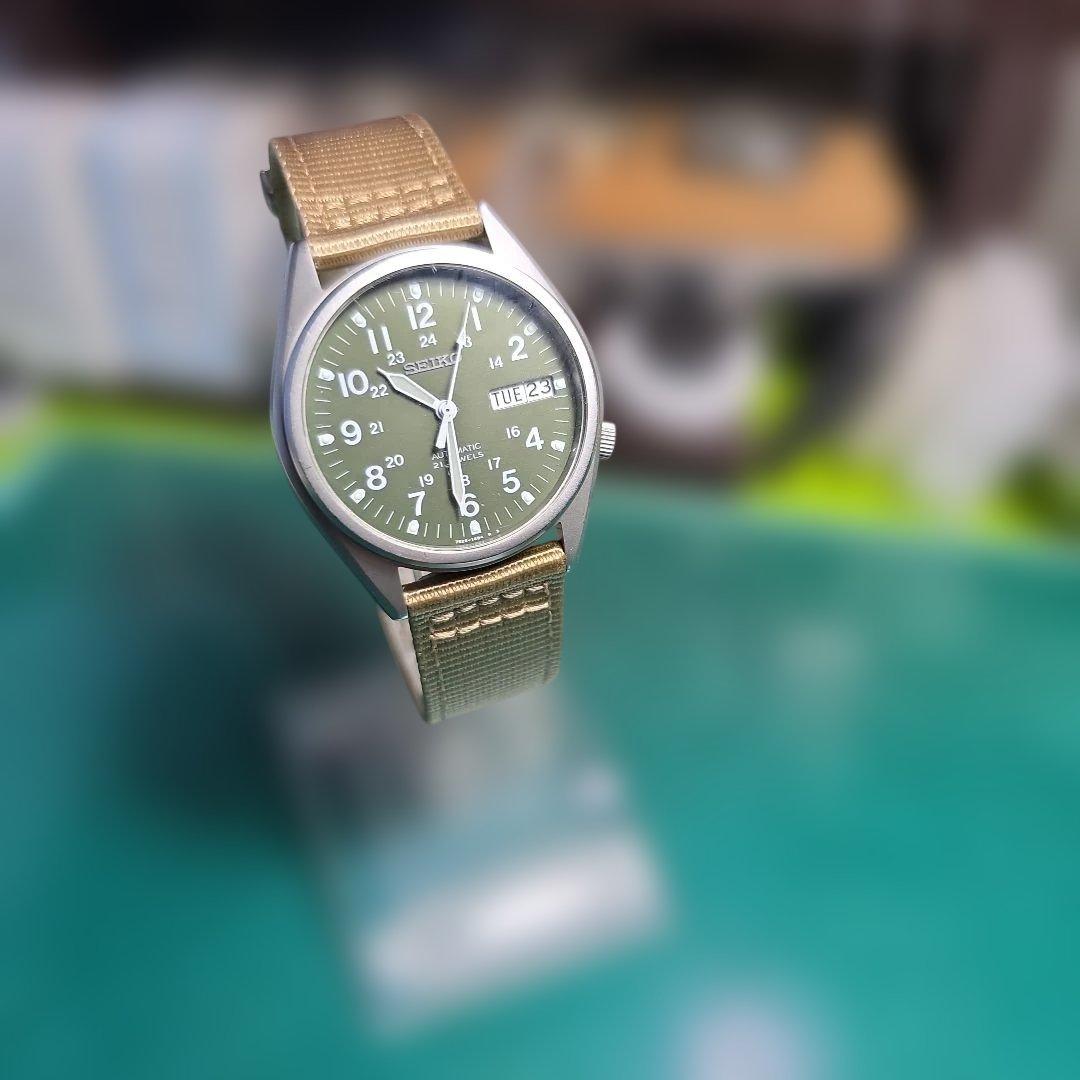 セイコー 7S26 21jewels自動巻き時計 グリーン文字盤