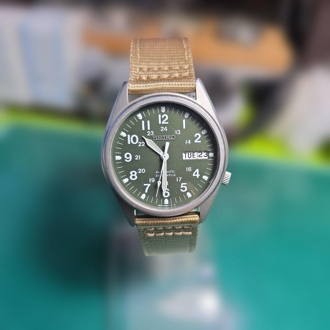 セイコー 7S26 21jewels自動巻き時計 グリーン文字盤