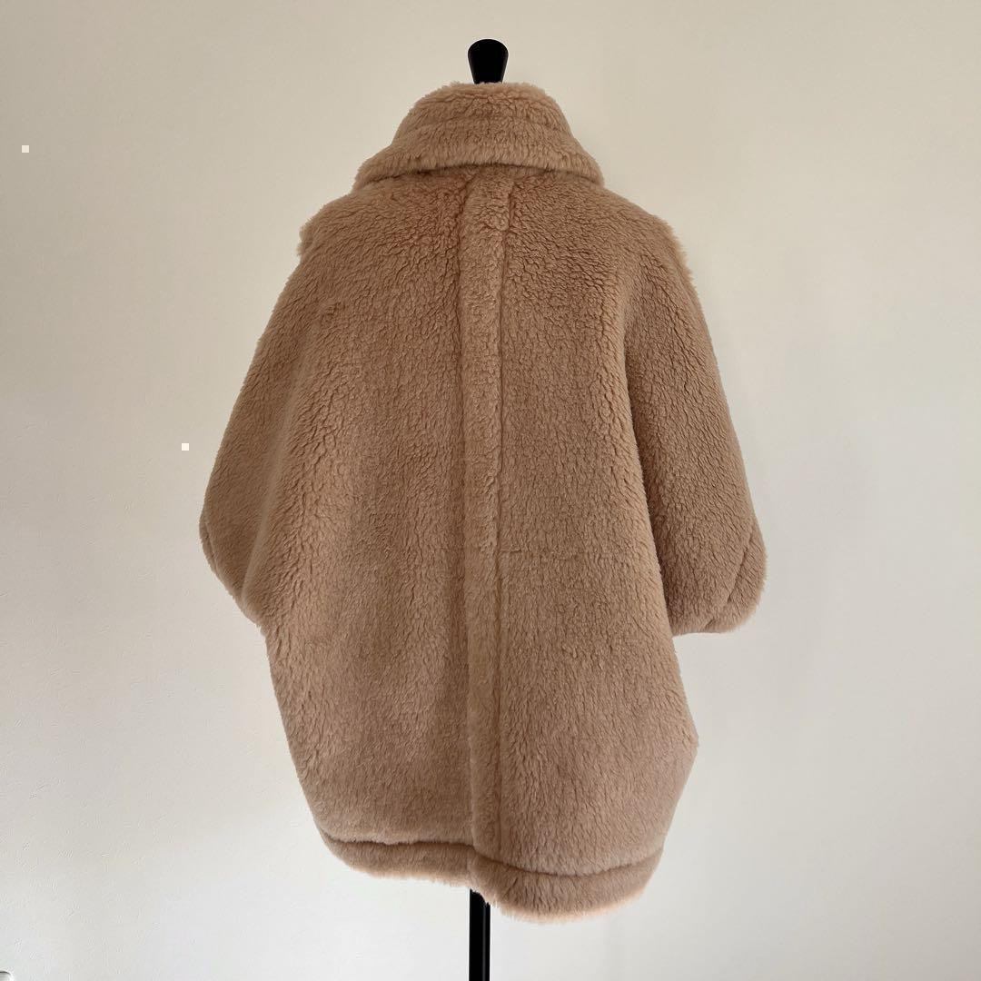 新品未使用 ベアポンチョ アルパカ素材 テディ ケープ ミルクティーベージュ