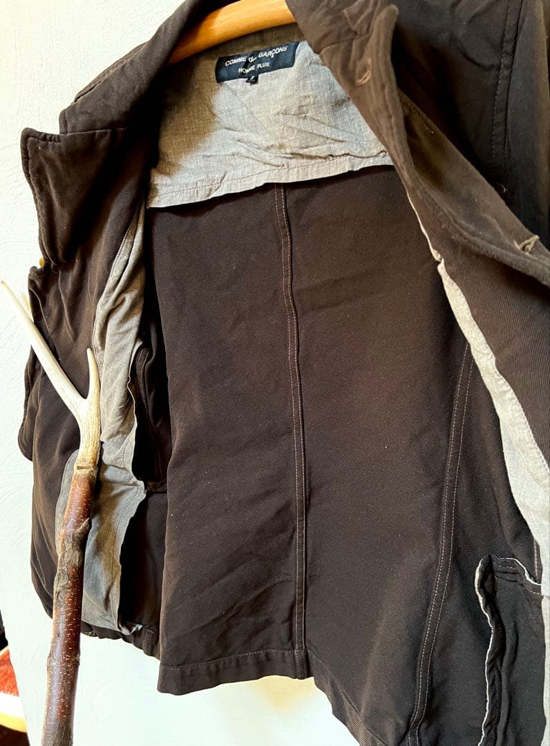 COMME des GARCONS PLUS 縮絨 ジャケット ブラウン S