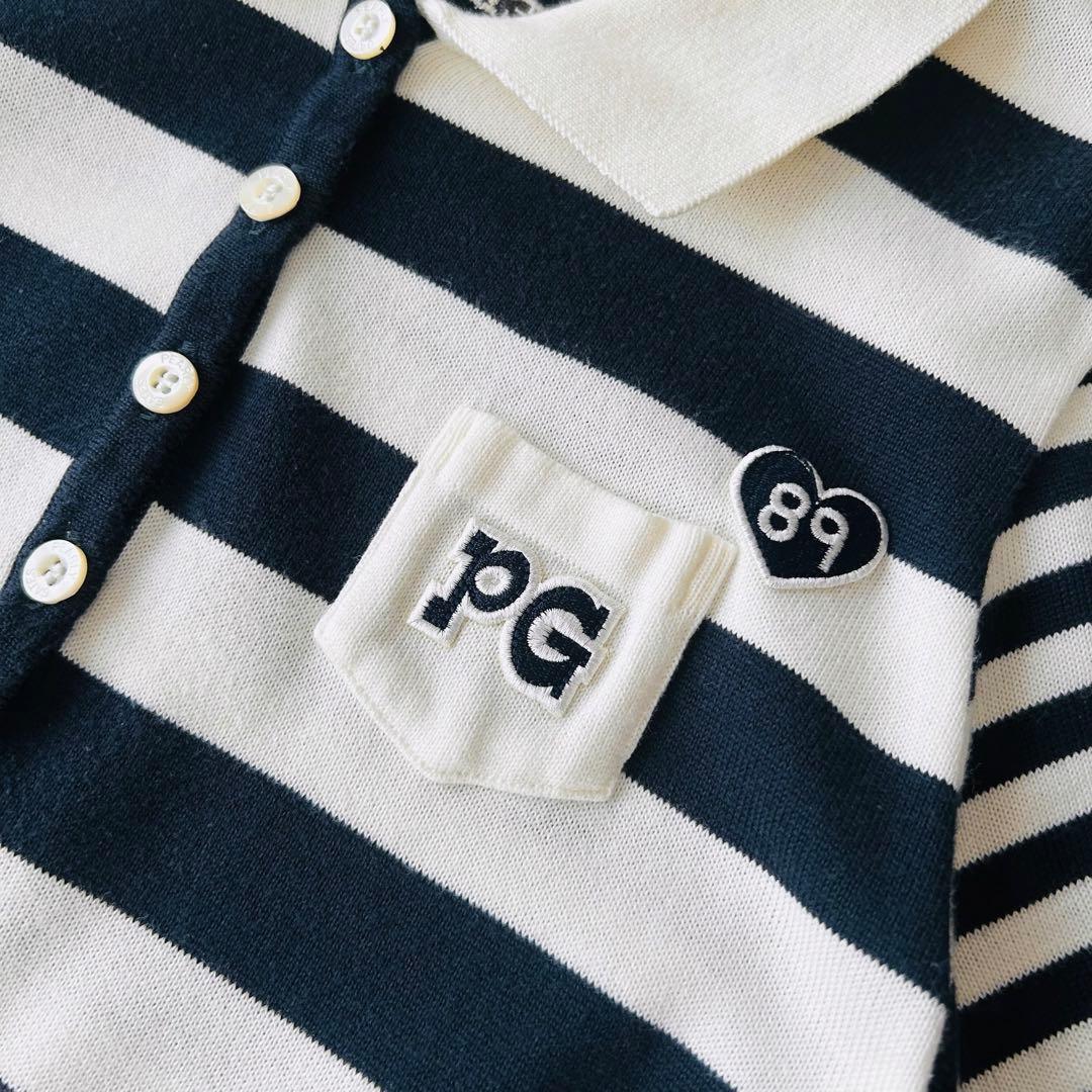 【美品】パーリーゲイツ 薄手ニット ワンピース ボーダー プリーツ スカート