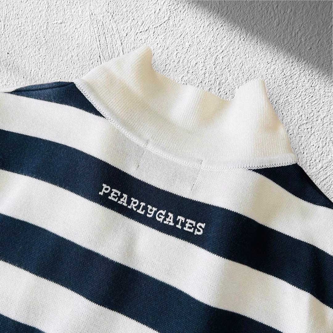 【美品】パーリーゲイツ 薄手ニット ワンピース ボーダー プリーツ スカート