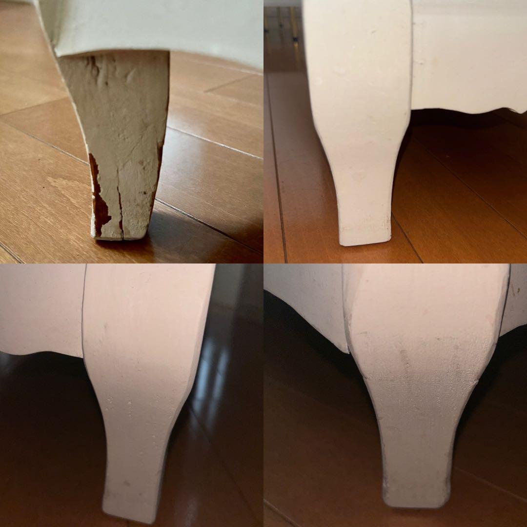 薔薇　キャビネット　サイドボード　白家具　猫足　アンティーク調　たのメル便可能