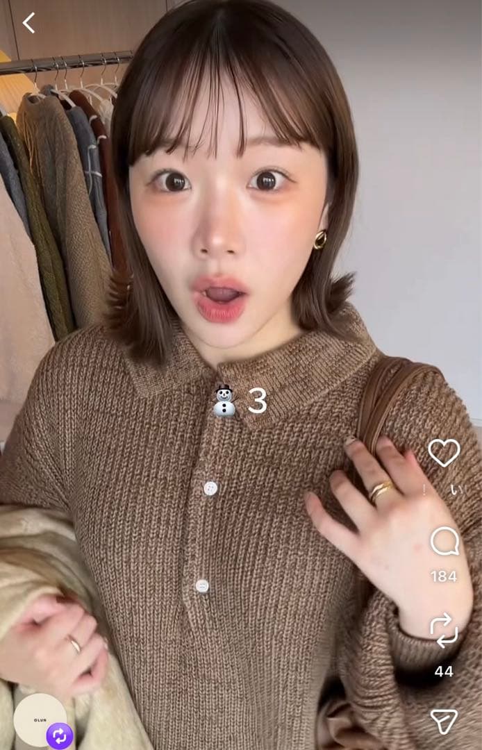 新品タグ付き　OLUN ニットポロワンピース ブラウン　Sサイズ きりまる