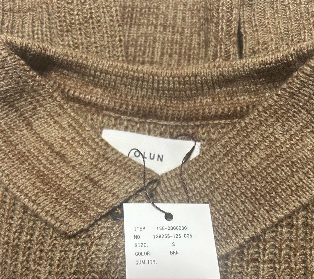 新品タグ付き　OLUN ニットポロワンピース ブラウン　Sサイズ きりまる