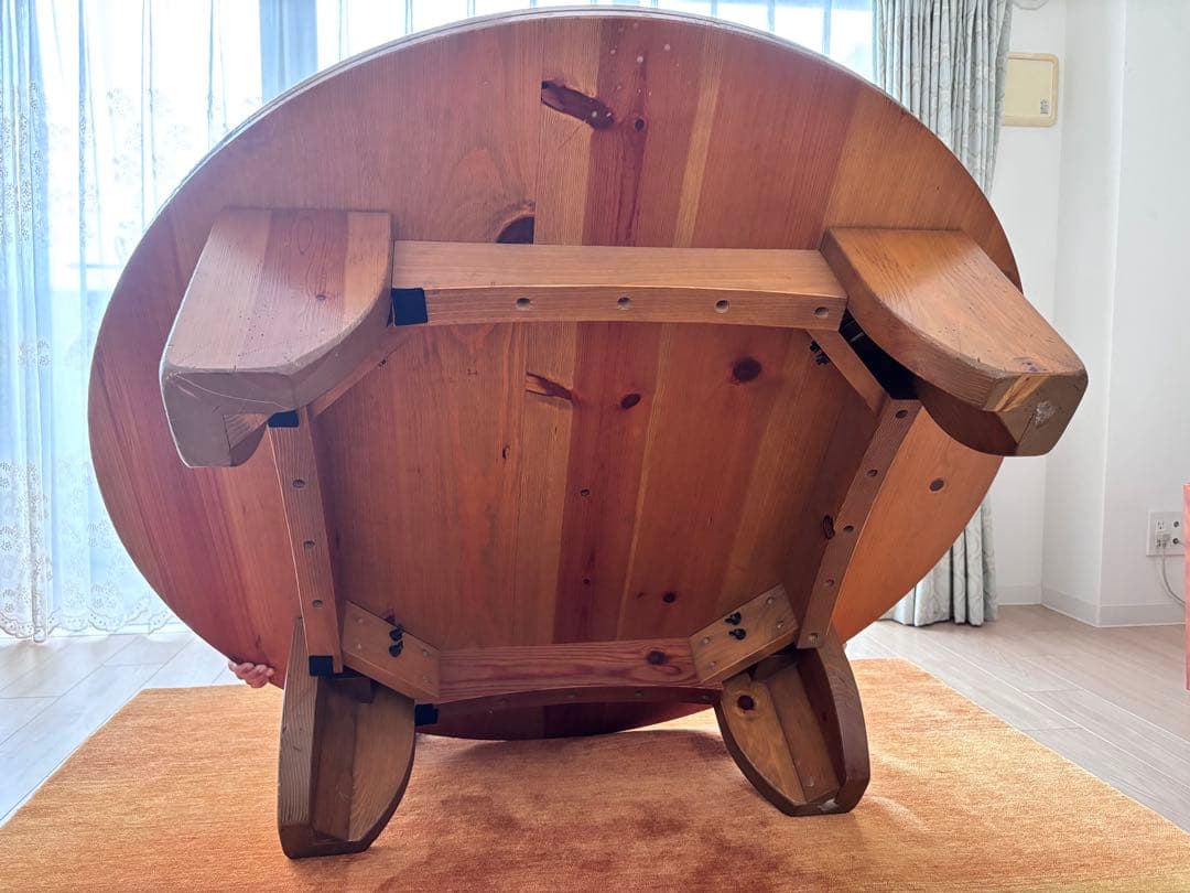 広松木工　円形木製テーブル 約126cm