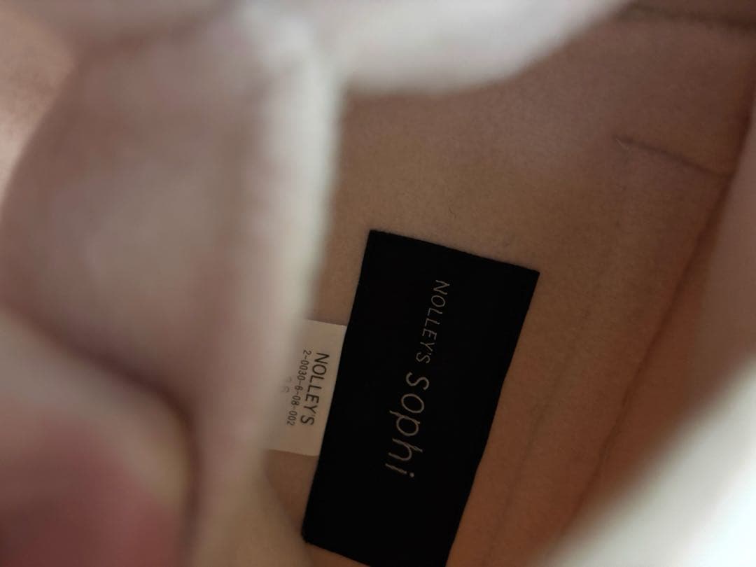 ノーリーズソフィピンクホワイトノーカラーロングジャケットバイカラー