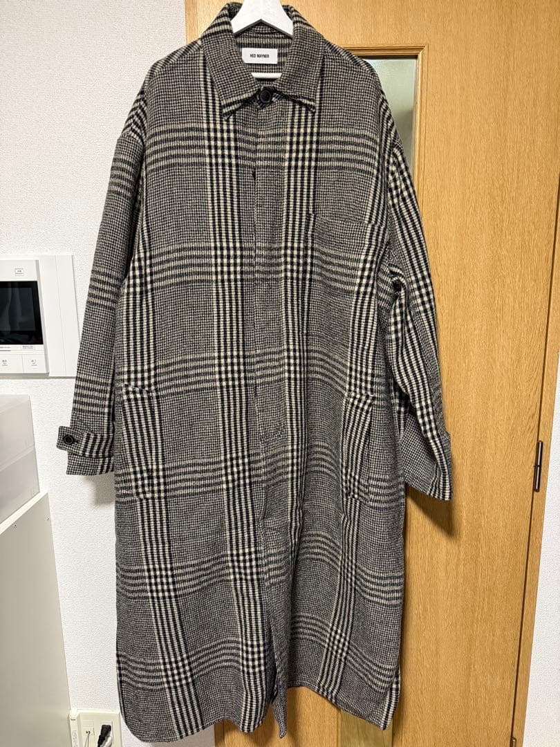 Hed Maynerチェック柄 ロングコート Long Coat