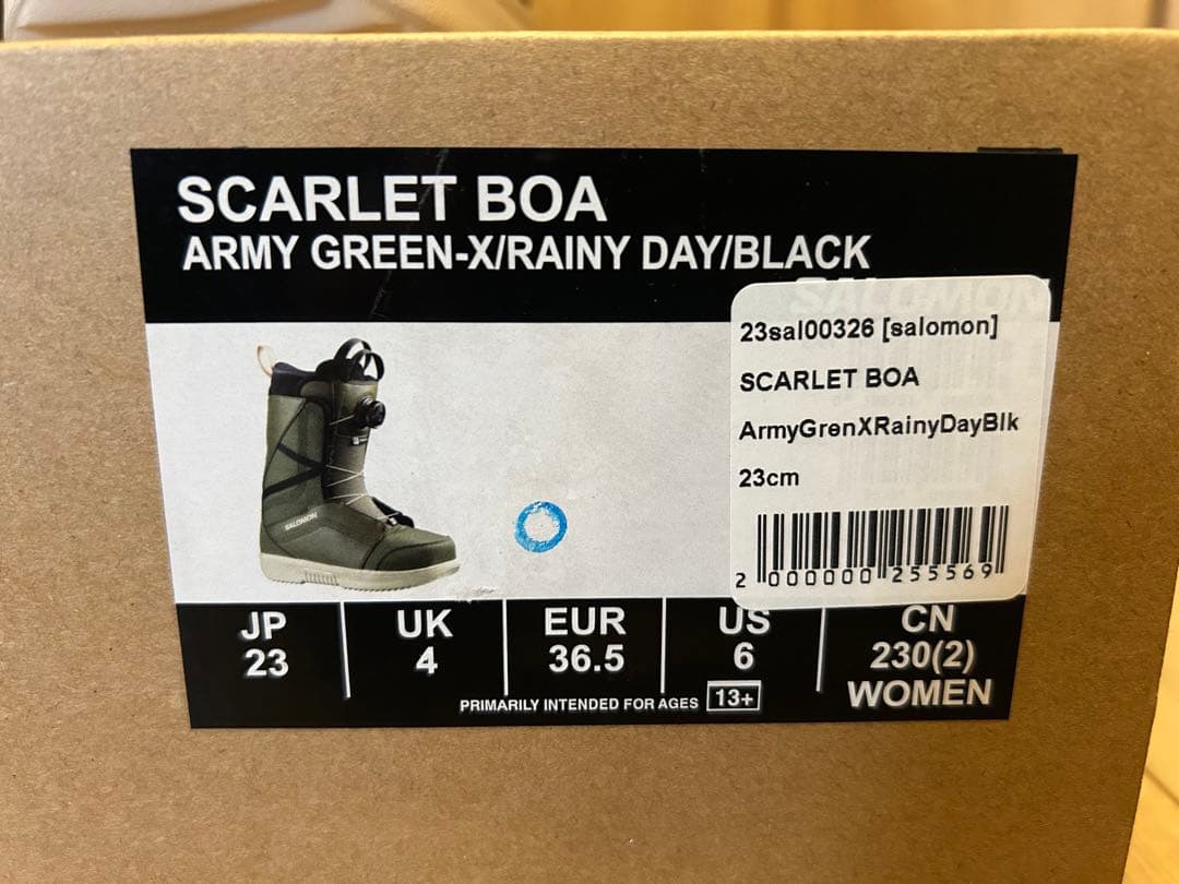 【未使用品】SALOMON SCARLET BOA スノーボードブーツ 23cm