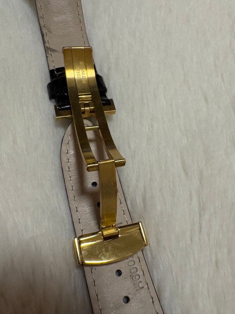 ★HAMILTON★ベンチュラ純正/クロコダイル型押しベルト(ゴールド)
