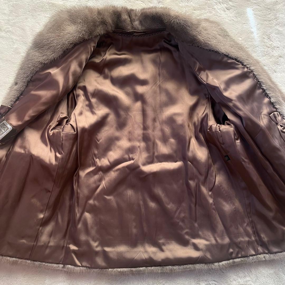 美品✨サガミンク 銀タグ 毛皮 リアルファー ファーコート 大きいサイズ 13号