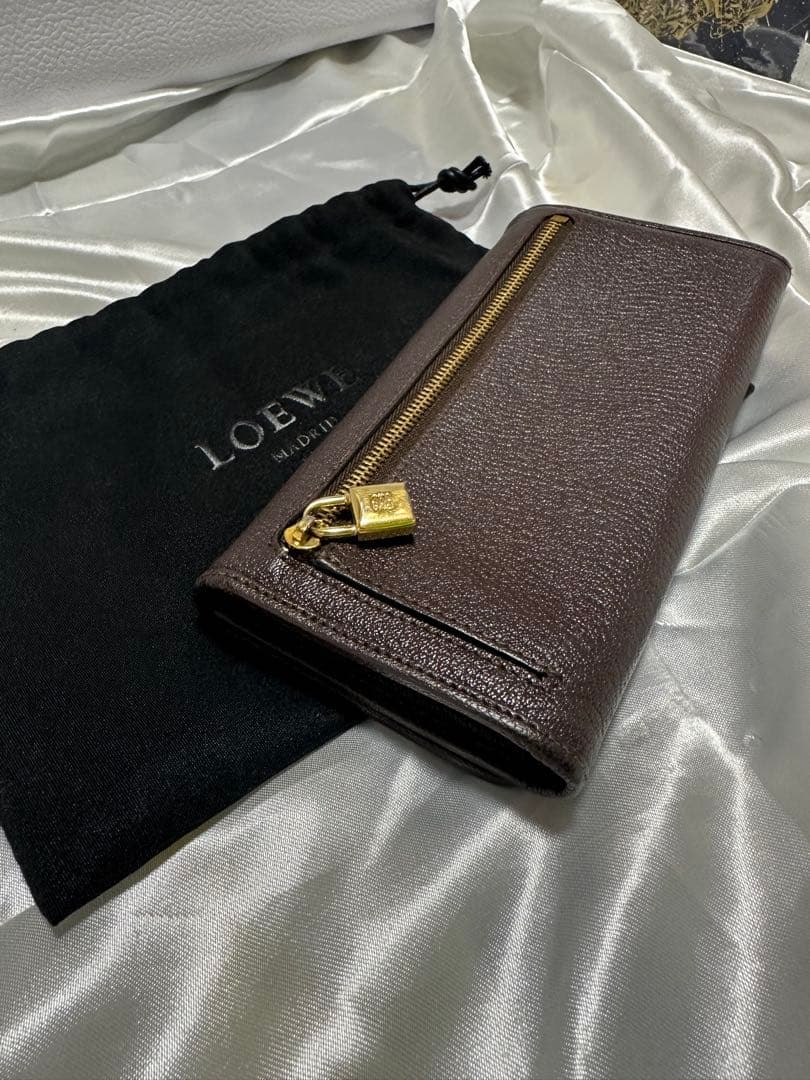 monecco さま専用LOEWE アナグラムブラウンレザー財布　美品