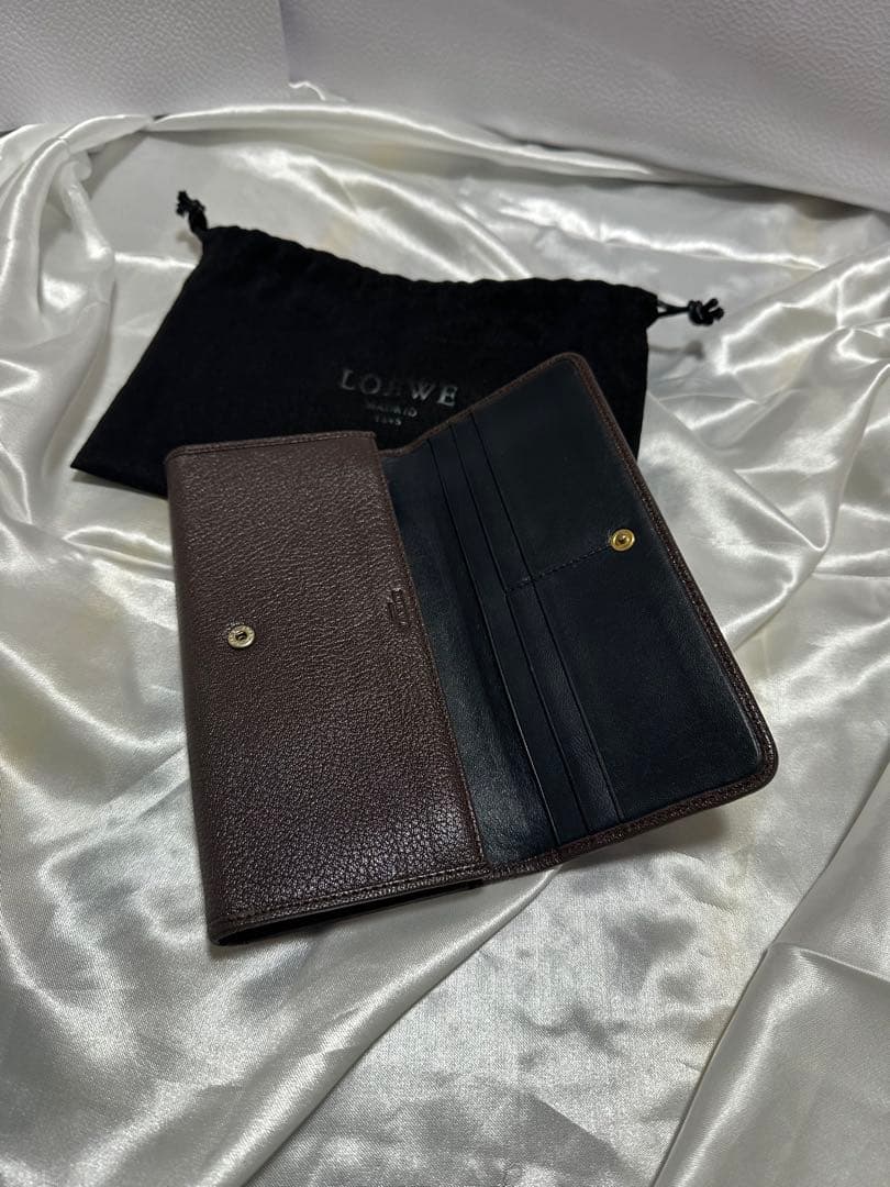 monecco さま専用LOEWE アナグラムブラウンレザー財布　美品
