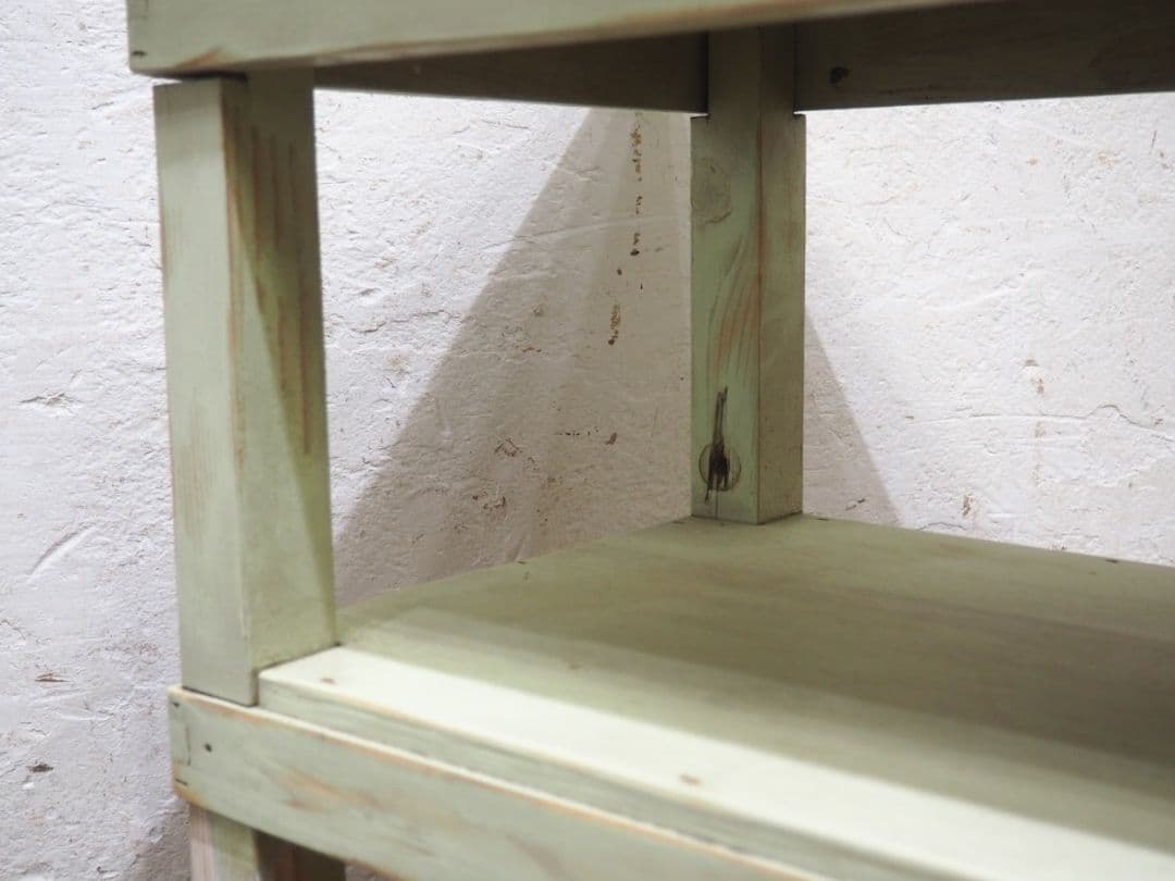 1147 ビンテージ　古いペンキのテーブル　デスク　飾り棚　展示台　レトロ　家具