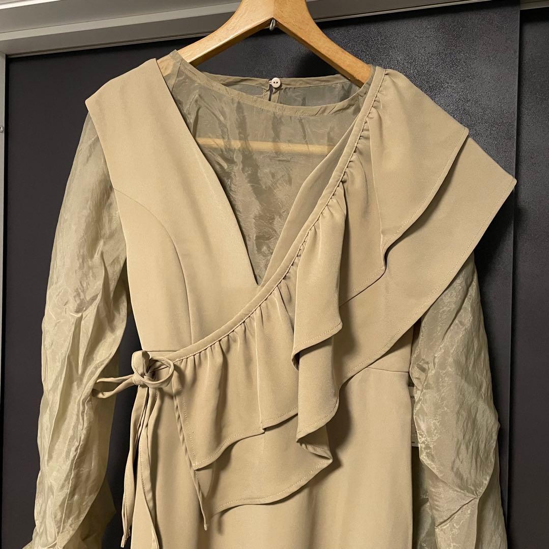 CAPRICIEUX LE'MAGE 3SETアシメフリルワンピース ベージュ