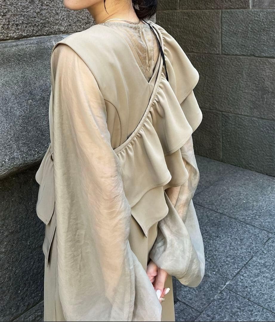 CAPRICIEUX LE'MAGE 3SETアシメフリルワンピース ベージュ