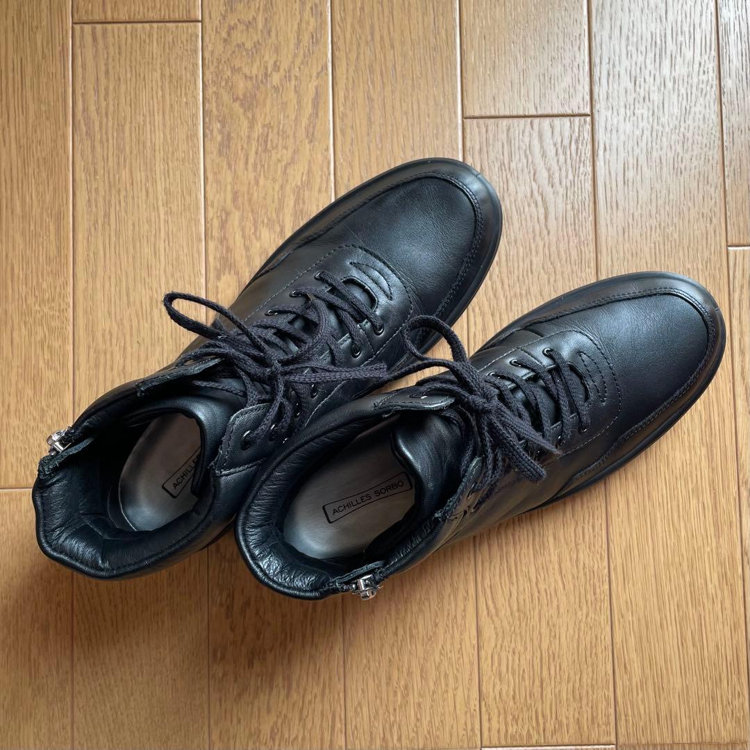 アキレスソルボ 黒 ハイカット スニーカー 24.5センチ