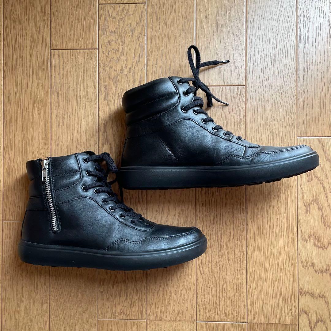 アキレスソルボ 黒 ハイカット スニーカー 24.5センチ