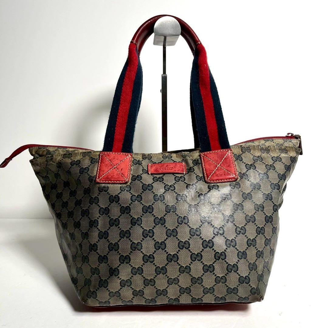 グッチ シェリーライン GG コーティングキャンバス ハンドバッグ