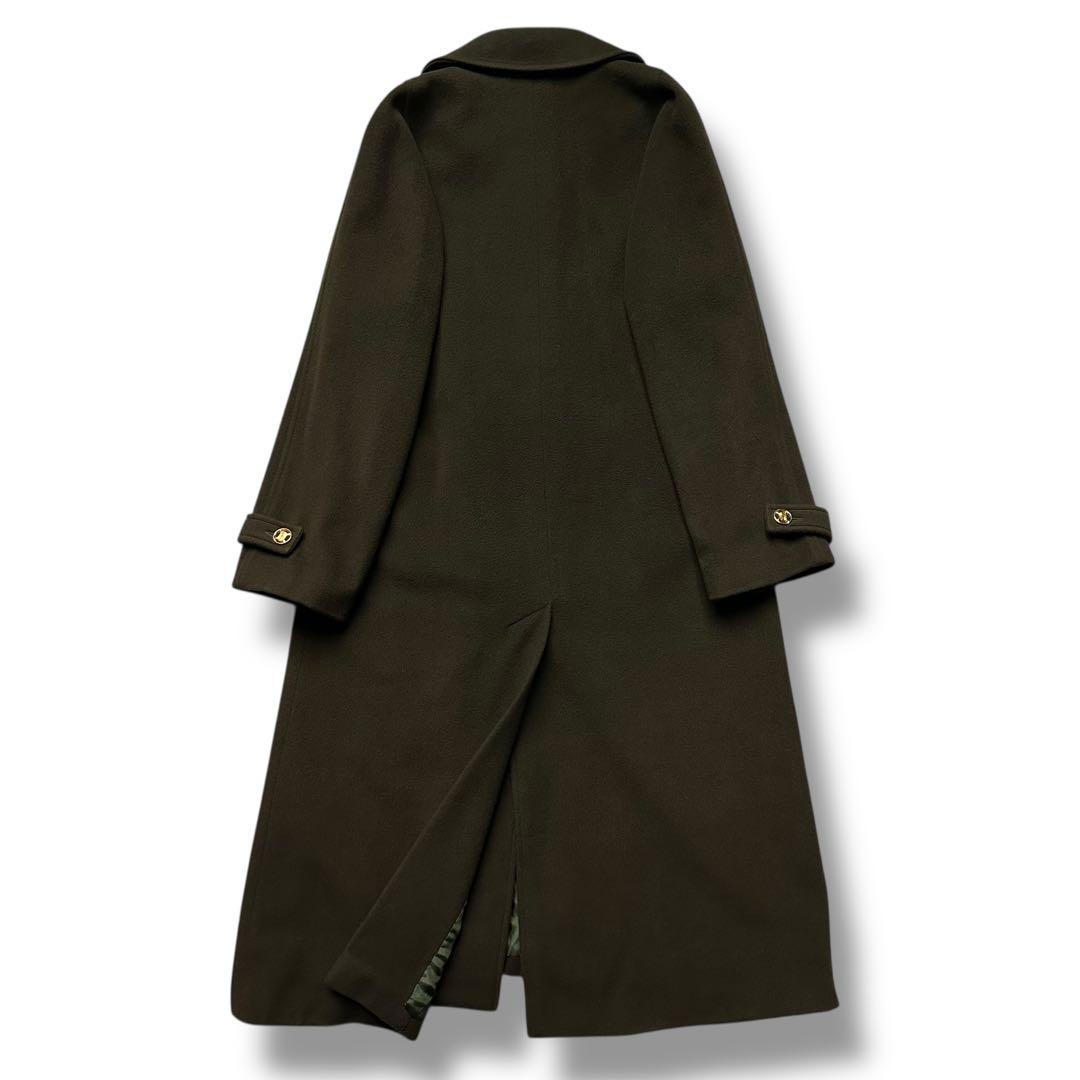 希少 セリーヌ チェスターコート ダブル トリオンフ ロング カーキ レディース