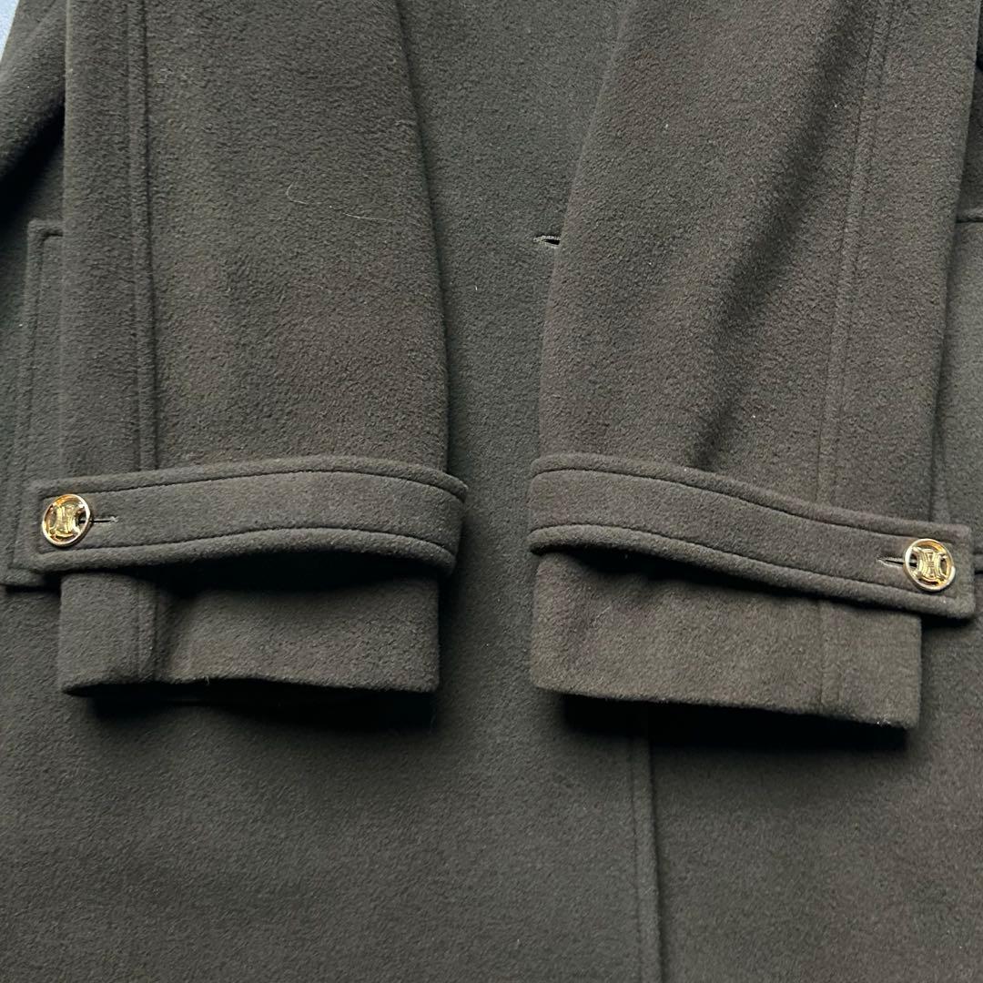 希少 セリーヌ チェスターコート ダブル トリオンフ ロング カーキ レディース