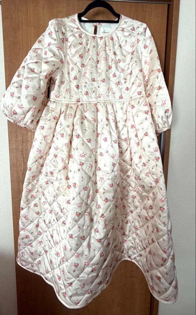 carolina glaser フラワーリボン キルティングワンピース