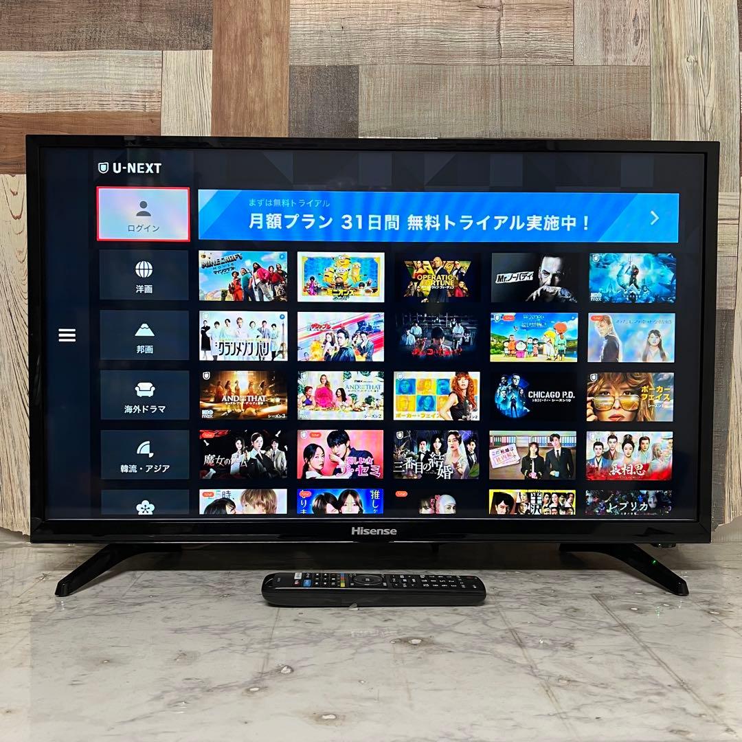 即日受渡❣️3年前購入全国送料込ハイセンス32型YouTube.U-NEXT